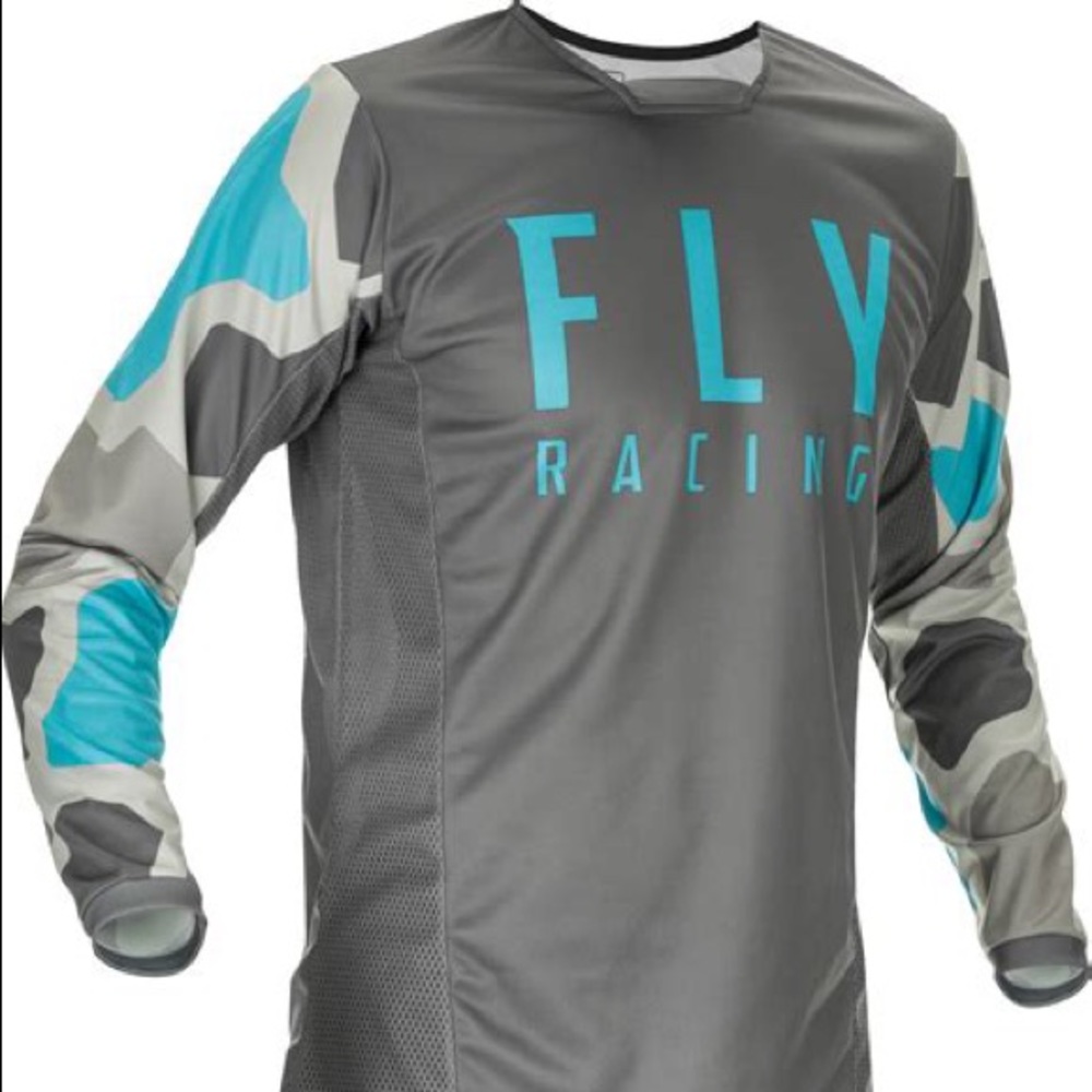 fly racing Kinetic jersey k221 grey blue med